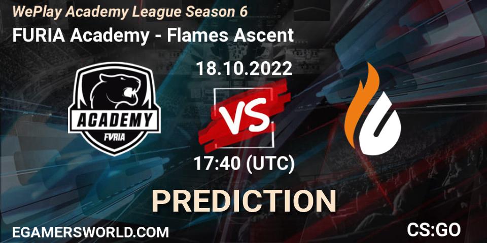 Pronóstico FURIA Academy - Flames Ascent. 18.10.2022 at 17:55, Counter-Strike (CS2), WePlay Academy League Season 6