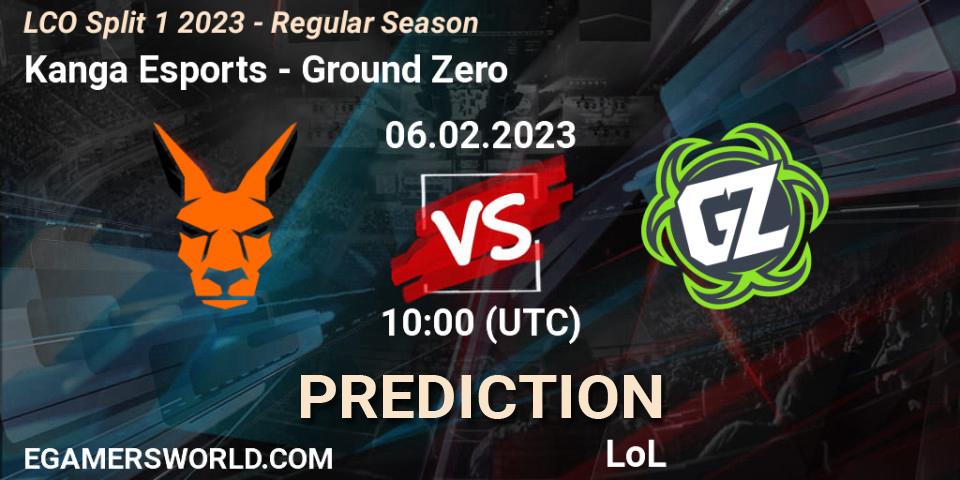 Pronóstico Kanga Esports - Ground Zero. 06.02.23, LoL, LCO Split 1 2023 - Regular Season