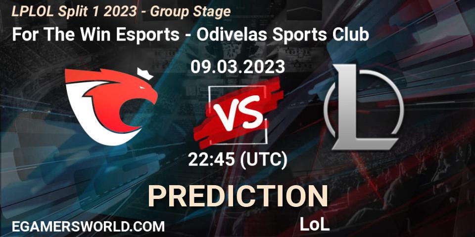 Pronóstico For The Win Esports - Odivelas Sports Club. 09.03.2023 at 22:45, LoL, LPLOL Split 1 2023 - Group Stage