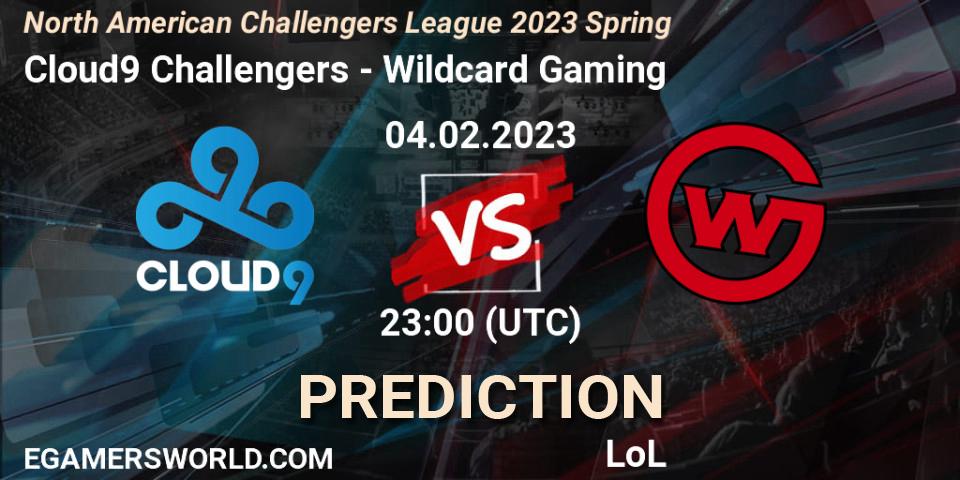 Pronóstico Cloud9 Challengers - Wildcard Gaming. 04.02.23, LoL, NACL 2023 Spring - Group Stage