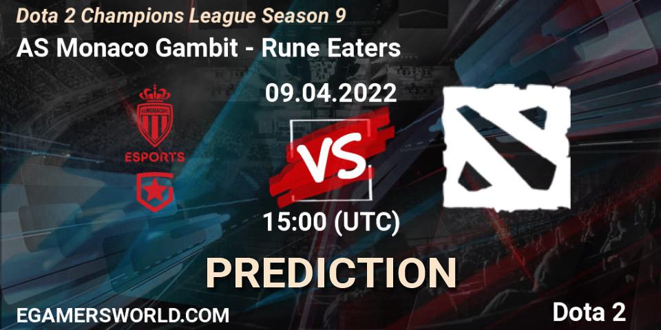 Pronóstico AS Monaco Gambit - Rune Eaters. 16.04.22, Dota 2, Dota 2 Champions League Season 9