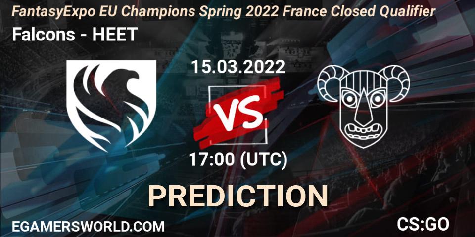 Pronóstico Falcons - HEET. 15.03.2022 at 17:05, Counter-Strike (CS2), FantasyExpo EU Champions Spring 2022 France Closed Qualifier