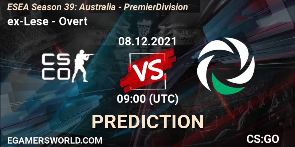 Pronóstico ex-Lese - Overt. 08.12.2021 at 09:00, Counter-Strike (CS2), ESEA Season 39: Australia - Premier Division