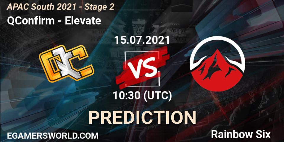 Pronóstico QConfirm - Elevate. 15.07.2021 at 10:30, Rainbow Six, APAC South 2021 - Stage 2