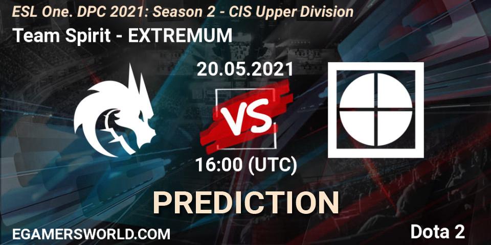 Pronóstico Team Spirit - EXTREMUM. 20.05.21, Dota 2, ESL One. DPC 2021: Season 2 - CIS Upper Division