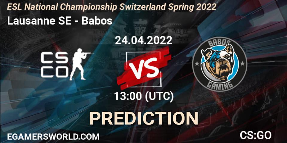 Pronóstico Lausanne-Sport Esports - Babos. 24.04.22, CS2 (CS:GO), ESL Swiss League Season 7