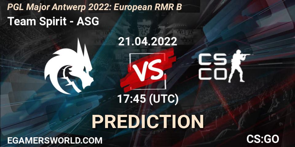 Pronóstico Team Spirit - ASG. 21.04.2022 at 17:40, Counter-Strike (CS2), PGL Major Antwerp 2022: European RMR B