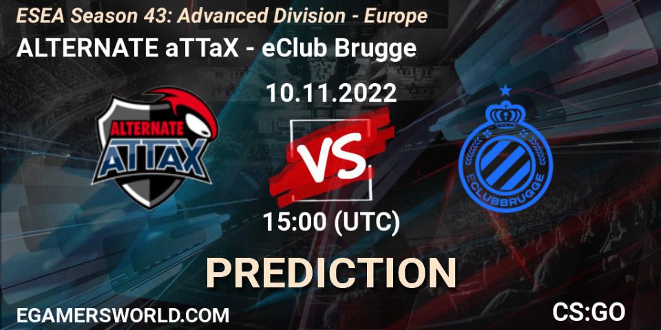 Pronóstico ALTERNATE aTTaX - eClub Brugge. 10.11.2022 at 15:00, Counter-Strike (CS2), ESEA Season 43: Advanced Division - Europe