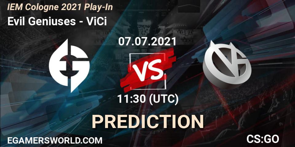 Pronóstico Evil Geniuses - ViCi. 07.07.2021 at 11:30, Counter-Strike (CS2), IEM Cologne 2021 Play-In