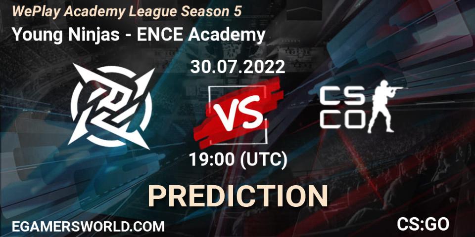 Pronóstico Young Ninjas - ENCE Academy. 30.07.2022 at 16:40, Counter-Strike (CS2), WePlay Academy League Season 5