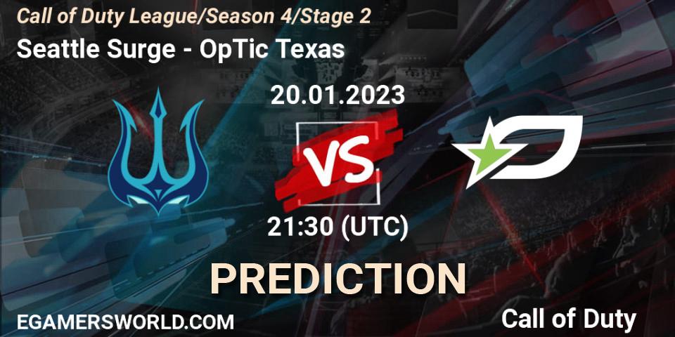 Pronóstico Seattle Surge - OpTic Texas. 20.01.23, Call of Duty, Call of Duty League 2023: Stage 2 Major Qualifiers