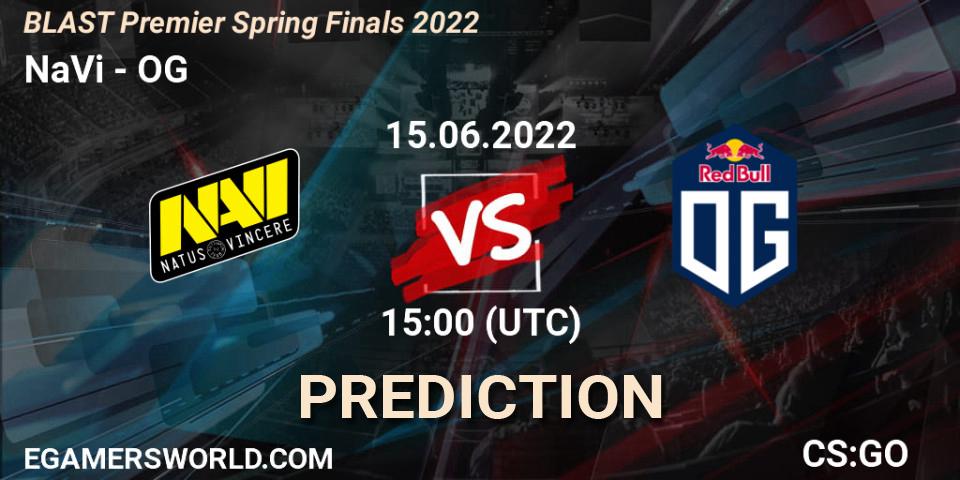 Pronóstico NaVi - OG. 15.06.2022 at 15:30, Counter-Strike (CS2), BLAST Premier Spring Finals 2022 