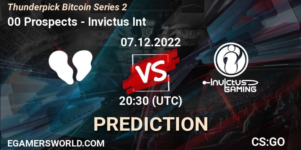 Pronóstico 00 Prospects - Invictus Int. 07.12.22, CS2 (CS:GO), Thunderpick Bitcoin Series 2