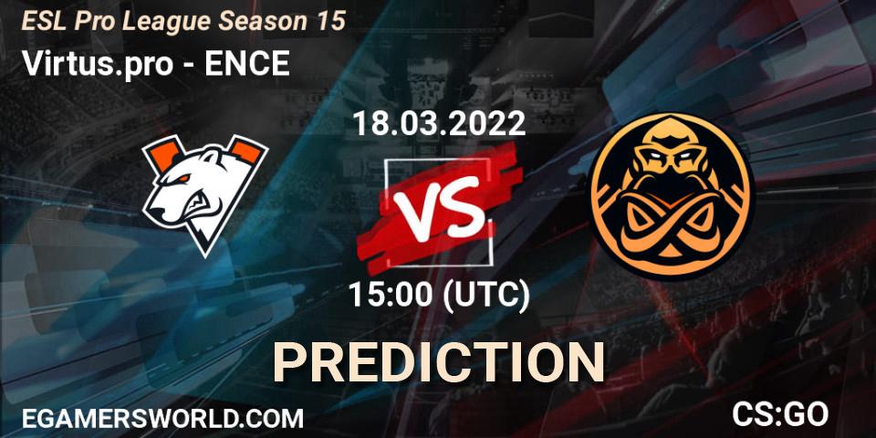 Pronóstico Outsiders - ENCE. 18.03.2022 at 15:30, Counter-Strike (CS2), ESL Pro League Season 15