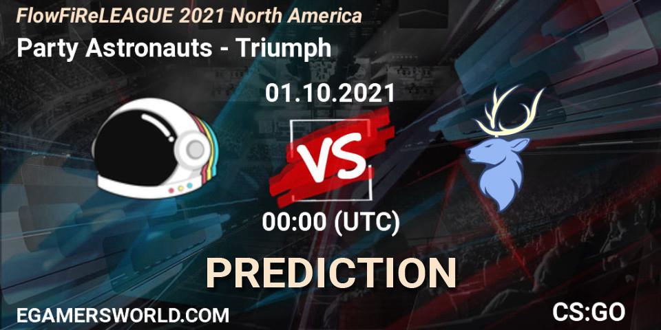 Pronóstico Party Astronauts - Triumph. 01.10.2021 at 00:00, Counter-Strike (CS2), FiReLEAGUE 2021: North America