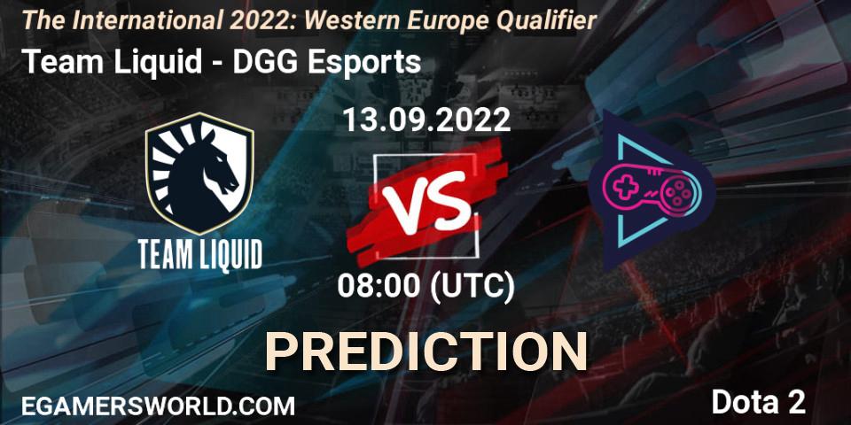 Pronóstico Team Liquid - DGG Esports. 13.09.2022 at 07:59, Dota 2, The International 2022: Western Europe Qualifier