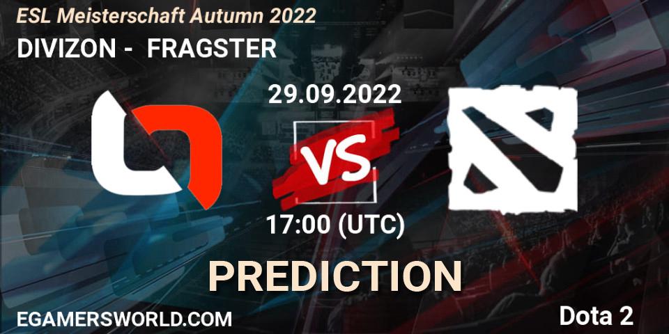 Pronóstico DIVIZON - FRAGSTER. 29.09.2022 at 17:05, Dota 2, ESL Meisterschaft Autumn 2022