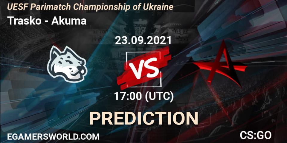 Pronóstico Trasko - Akuma. 23.09.2021 at 17:40, Counter-Strike (CS2), UESF Parimatch Championship of Ukraine