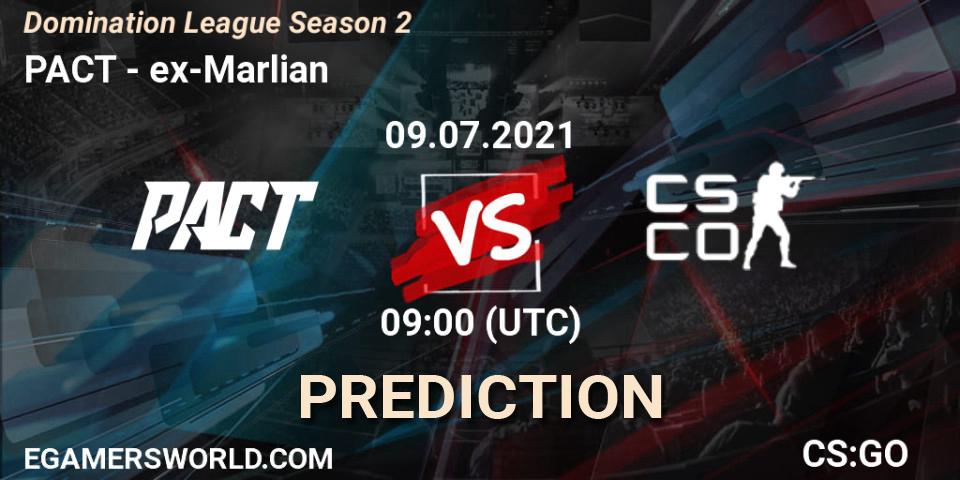 Pronóstico PACT - ex-Marlian. 09.07.2021 at 09:00, Counter-Strike (CS2), Domination League Season 2