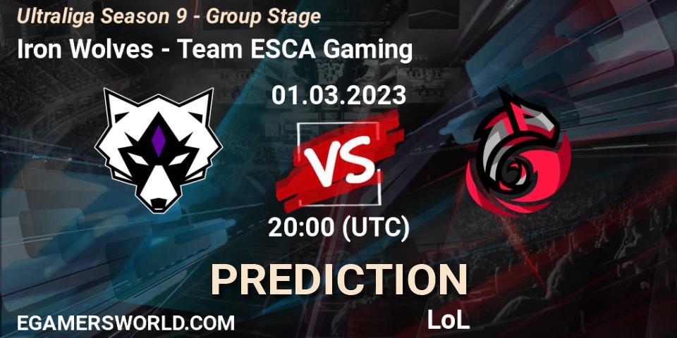 Pronóstico Iron Wolves - Team ESCA Gaming. 01.03.23, LoL, Ultraliga Season 9 - Group Stage
