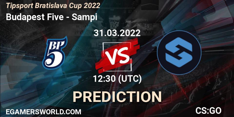 Pronóstico Budapest Five - Sampi. 31.03.2022 at 12:30, Counter-Strike (CS2), Road to MČR: Bratislava 2022