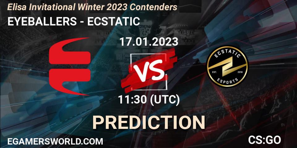 Pronóstico EYEBALLERS - ECSTATIC. 17.01.2023 at 11:30, Counter-Strike (CS2), Elisa Invitational Winter 2023 Contenders