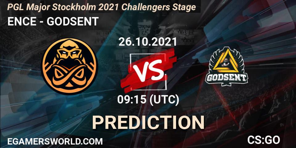 Pronóstico ENCE - GODSENT. 26.10.2021 at 09:35, Counter-Strike (CS2), PGL Major Stockholm 2021 Challengers Stage