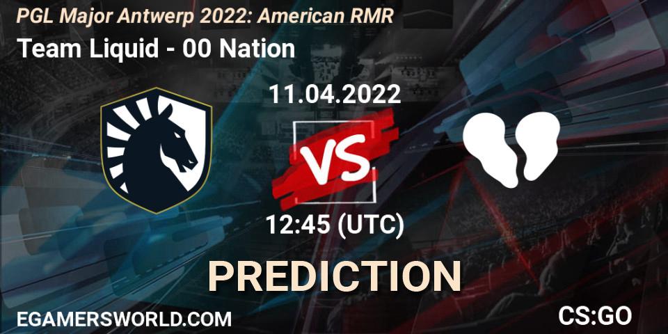 Pronóstico Team Liquid - 00 Nation. 11.04.2022 at 13:40, Counter-Strike (CS2), PGL Major Antwerp 2022: American RMR