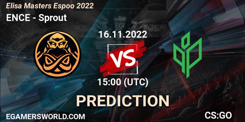Pronóstico ENCE - Sprout. 16.11.2022 at 16:10, Counter-Strike (CS2), Elisa Masters Espoo 2022