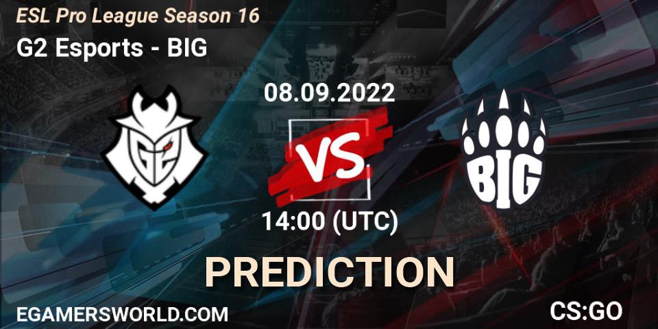 Pronóstico G2 Esports - BIG. 08.09.22, CS2 (CS:GO), ESL Pro League Season 16