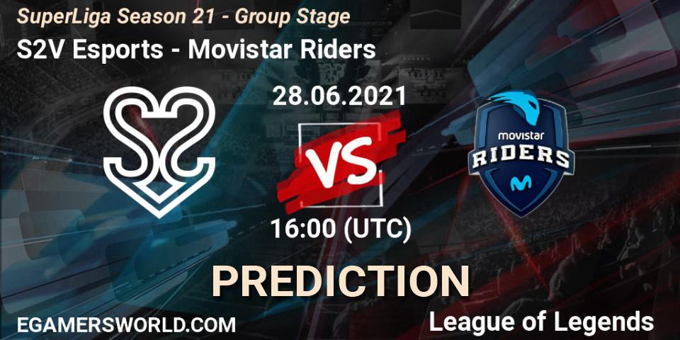 Pronóstico S2V Esports - Movistar Riders. 28.06.2021 at 16:00, LoL, SuperLiga Season 21 - Group Stage 