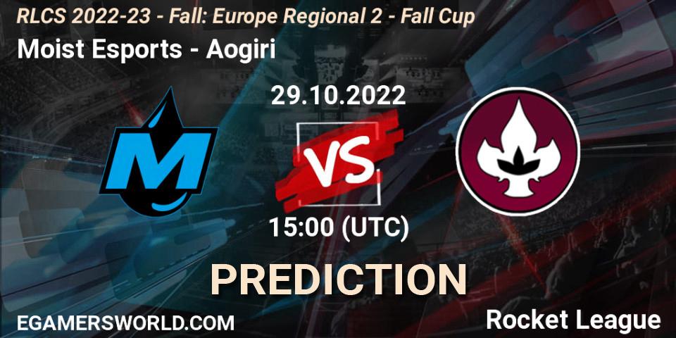 Pronóstico Moist Esports - Aogiri. 29.10.2022 at 15:00, Rocket League, RLCS 2022-23 - Fall: Europe Regional 2 - Fall Cup