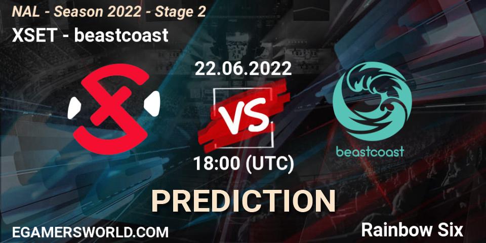 Pronóstico XSET - beastcoast. 22.06.2022 at 18:00, Rainbow Six, NAL - Season 2022 - Stage 2