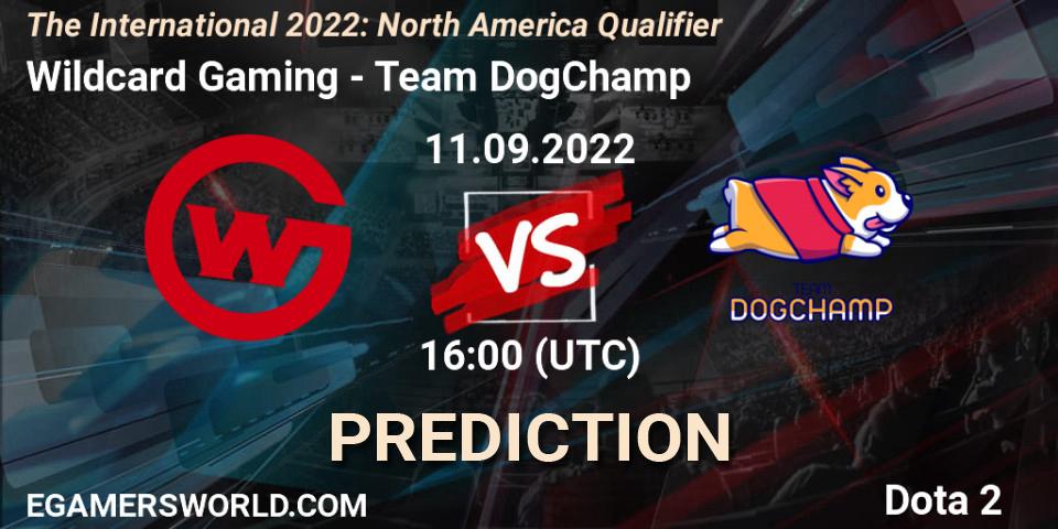 Pronóstico Wildcard Gaming - Team DogChamp. 11.09.2022 at 16:08, Dota 2, The International 2022: North America Qualifier