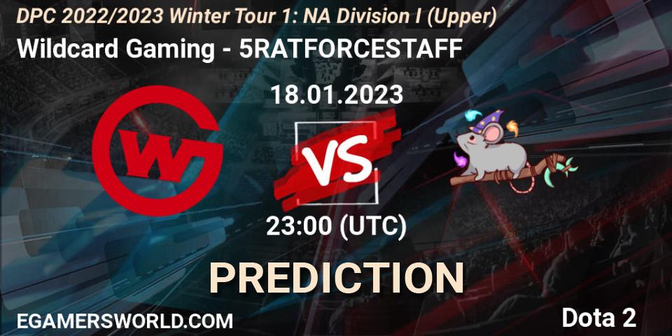Pronóstico Wildcard Gaming - 5RATFORCESTAFF. 18.01.23, Dota 2, DPC 2022/2023 Winter Tour 1: NA Division I (Upper)