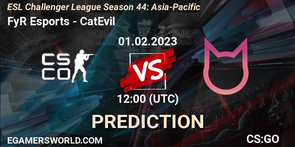 Pronóstico FyR Esports - CatEvil. 01.02.23, CS2 (CS:GO), ESL Challenger League Season 44: Asia-Pacific