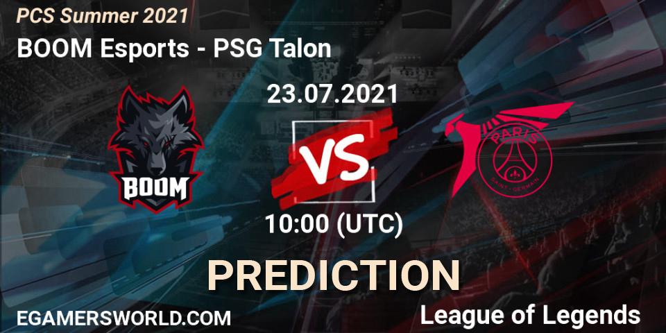 Pronóstico BOOM Esports - PSG Talon. 23.07.2021 at 10:00, LoL, PCS Summer 2021