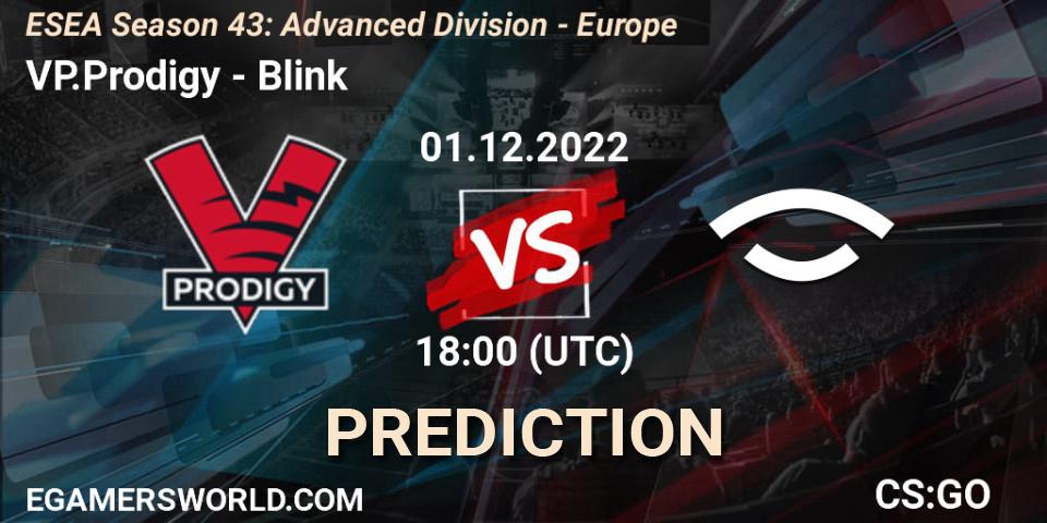 Pronóstico VP.Prodigy - Blink. 01.12.22, CS2 (CS:GO), ESEA Season 43: Advanced Division - Europe