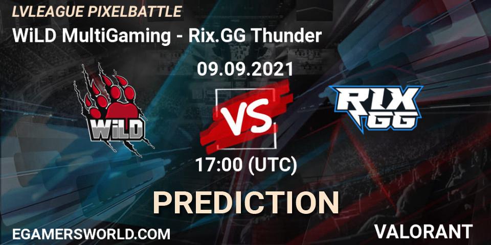 Pronóstico WiLD MultiGaming - Rix.GG Thunder. 09.09.2021 at 17:00, VALORANT, LVLEAGUE PIXELBATTLE