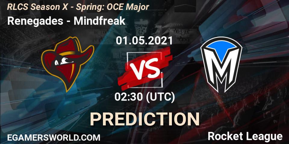 Pronóstico Renegades - Mindfreak. 01.05.2021 at 02:20, Rocket League, RLCS Season X - Spring: OCE Major