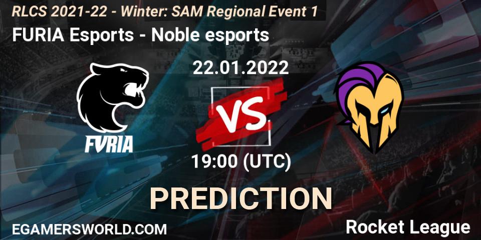 Pronóstico FURIA Esports - Noble esports. 22.01.2022 at 19:00, Rocket League, RLCS 2021-22 - Winter: SAM Regional Event 1