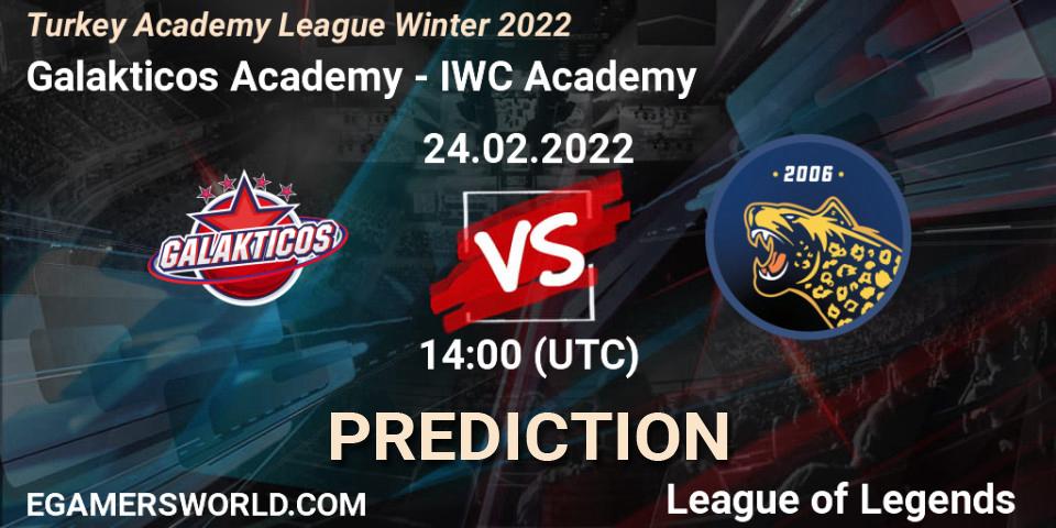 Pronóstico Galakticos Academy - IWC Academy. 24.02.2022 at 14:00, LoL, Turkey Academy League Winter 2022