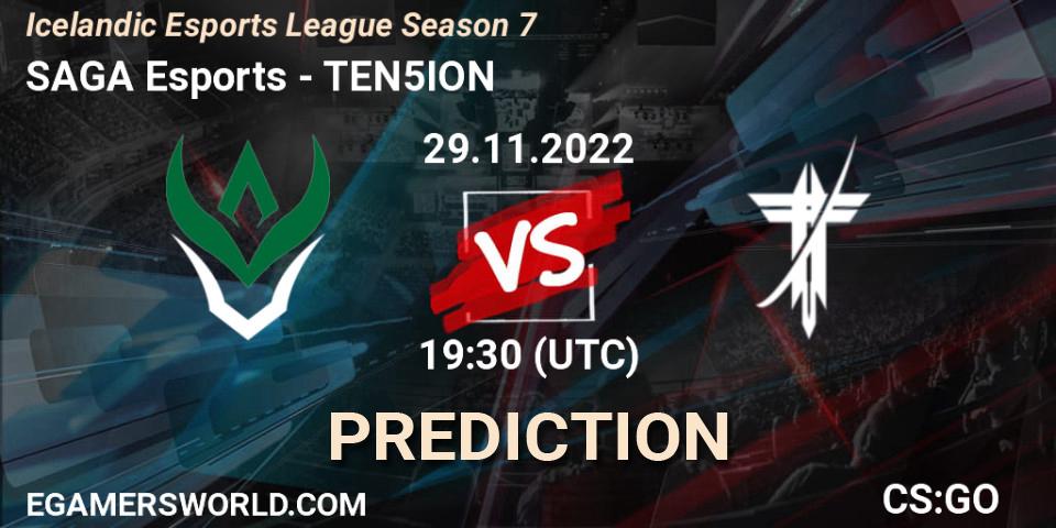 Pronóstico SAGA Esports - TEN5ION. 29.11.22, CS2 (CS:GO), Icelandic Esports League Season 7