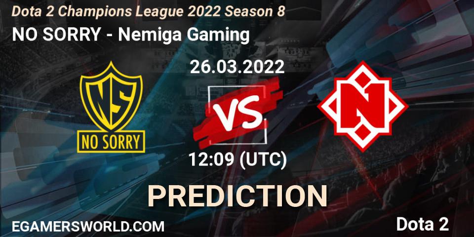 Pronóstico NO SORRY - Nemiga Gaming. 26.03.2022 at 12:09, Dota 2, Dota 2 Champions League 2022 Season 8