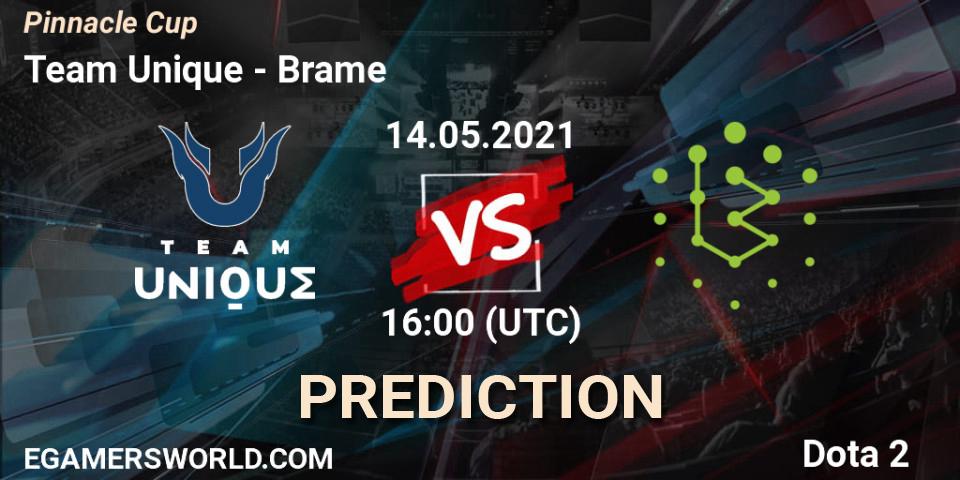Pronóstico Team Unique - Brame. 14.05.2021 at 16:03, Dota 2, Pinnacle Cup 2021 Dota 2