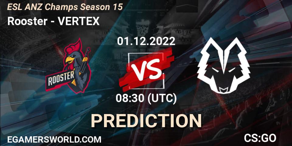 Pronóstico Rooster - VERTEX. 01.12.22, CS2 (CS:GO), ESL ANZ Champs Season 15