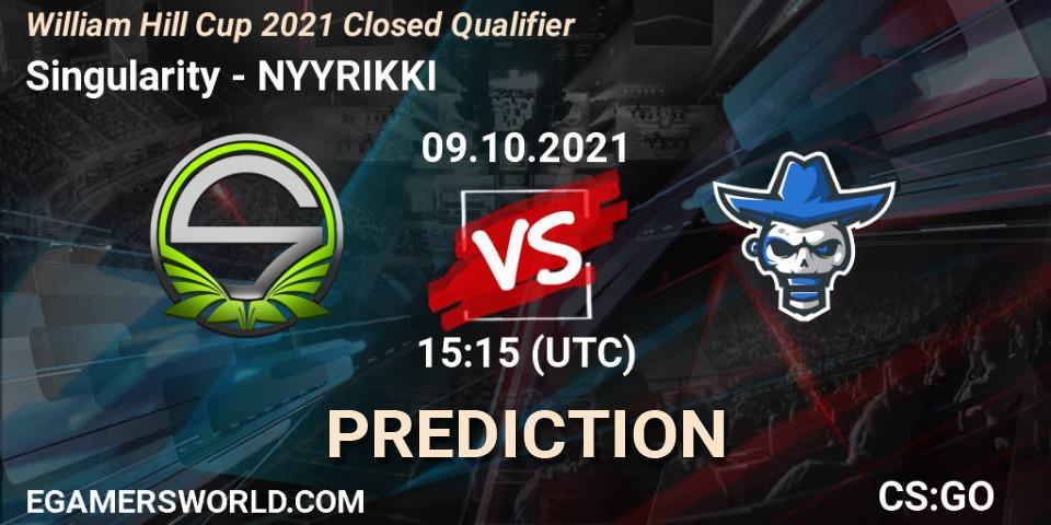 Pronóstico Singularity - NYYRIKKI. 09.10.2021 at 15:15, Counter-Strike (CS2), William Hill Cup 2021 Closed Qualifier