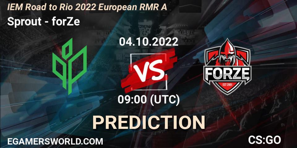 Pronóstico Sprout - forZe. 04.10.2022 at 09:00, Counter-Strike (CS2), IEM Road to Rio 2022 European RMR A