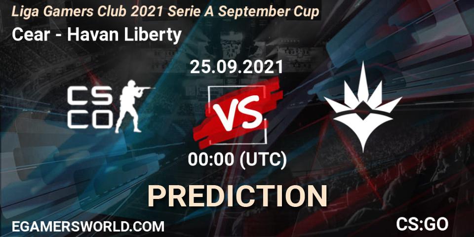 Pronóstico Ceará eSports - Havan Liberty. 25.09.2021 at 00:00, Counter-Strike (CS2), Liga Gamers Club 2021 Serie A September Cup