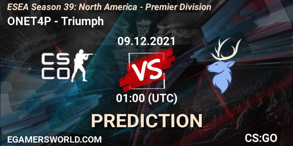 Pronóstico ONET4P - Triumph. 09.12.21, CS2 (CS:GO), ESEA Season 39: North America - Premier Division